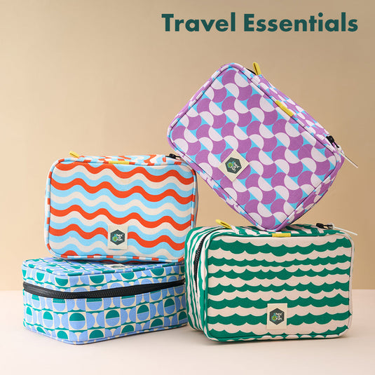 Groovy! Travel Essentials, 100% Sustainable Fabric, Pack of 15 + Free Travel Organizer, Large Size