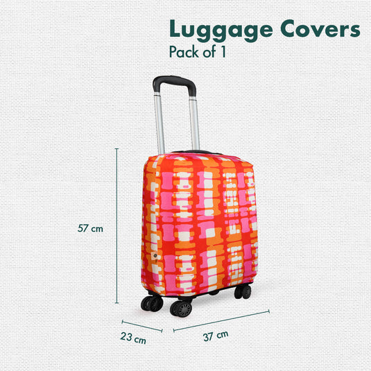 Abstract Mania! Luggage Cover, 100% Organic Cotton Lycra, Small Size, Pack of 1