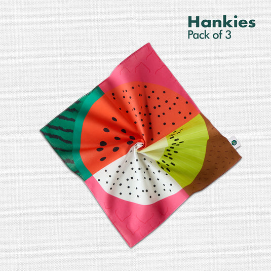 Lunchbox! Unisex Kid's Hankies, 100% Organic Cotton, Pack of 3