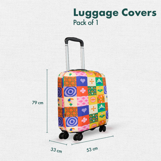 Abstract-ology! Luggage Cover, 100% Organic Cotton Lycra, Large Size, Pack of 1