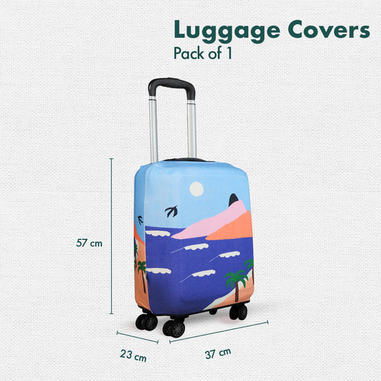 Vacay Ready! Luggage Cover, 100% Organic Cotton Lycra, Small Size, Pack of 1