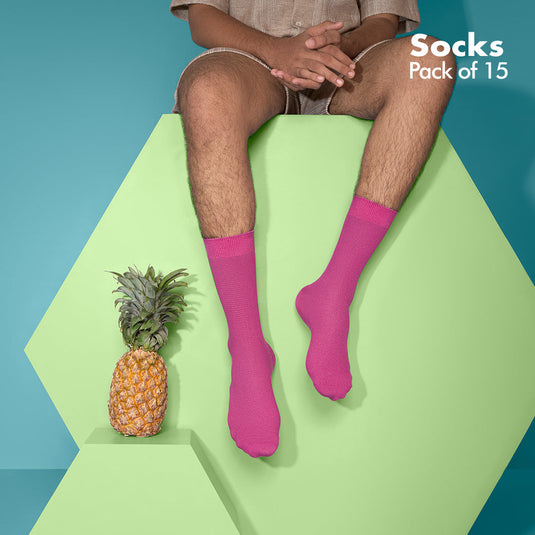 My Socks Drawer! Series 2! Unisex Socks, 100% Organic Cotton, Crew Length, Pack of 15 + Free Tin Box