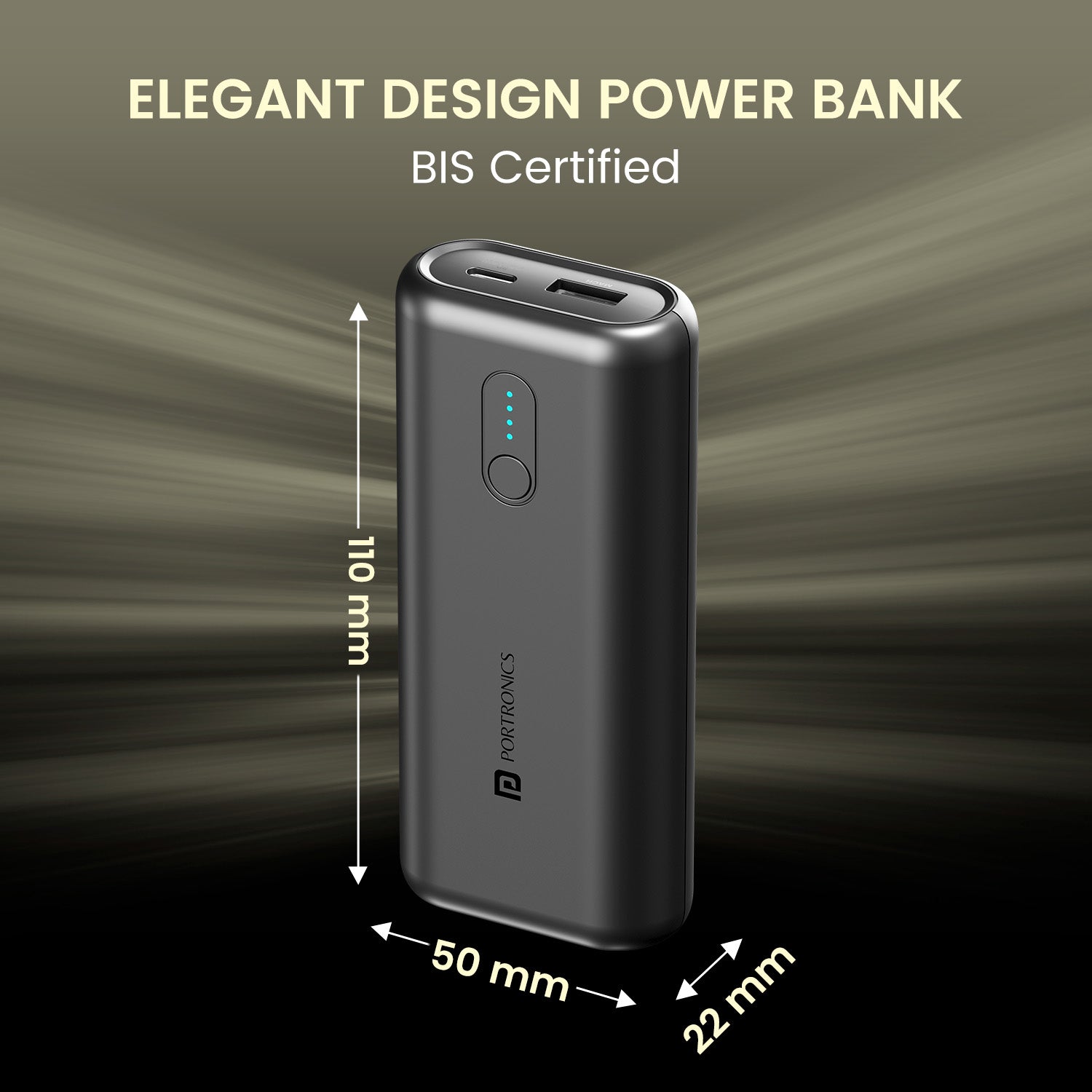 Black Portronics PowerPod 10K  Power Bank| pocket Power Bank