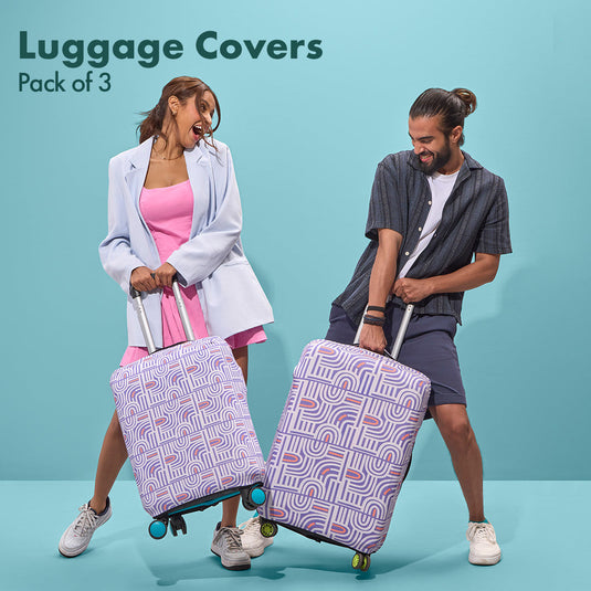 Travel Tango! Luggage Covers, 100% Organic Cotton Lycra, Small+Medium+Large Sizes, Pack of 3