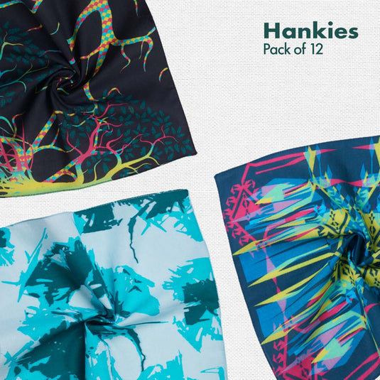 World Of Abstract! Unisex Hankies, 100% Organic Cotton, Pack of 12