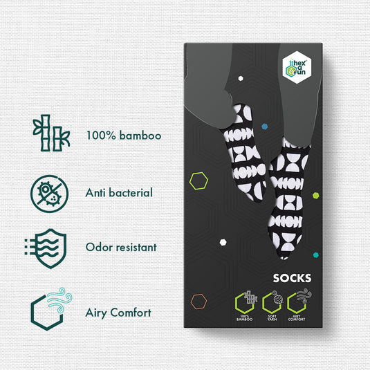 Power Up! Unisex Socks, 100% Bamboo, Crew Length, Pack of 6