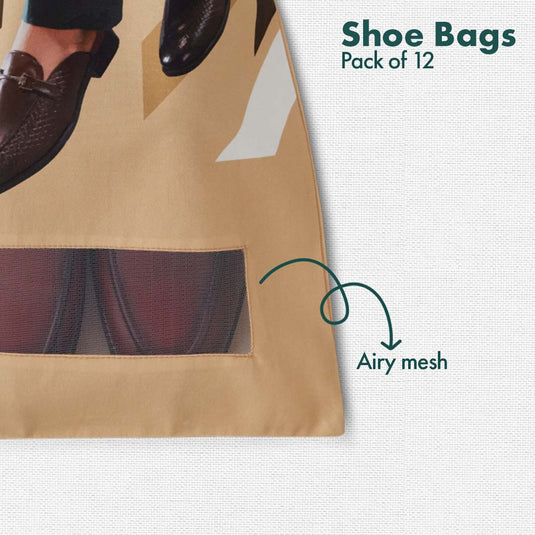 Big Bag Theory! Men's & Women's Shoe Bags, 100% Organic Cotton, Pack of 12