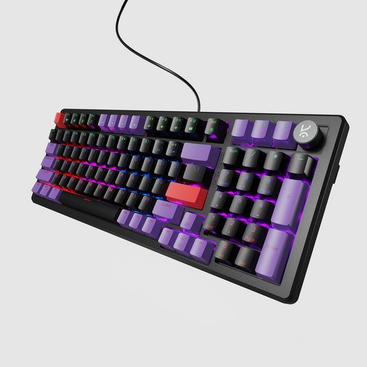 Hive 98 Black - Purple Wired Gaming Keyboard Kreo