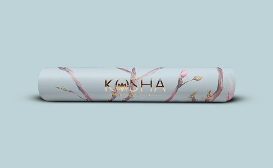 Green yoga mat With flowers Print Which Is Sweat Absorbent Non Slip Yoga Mat By Kosha Yoga Co