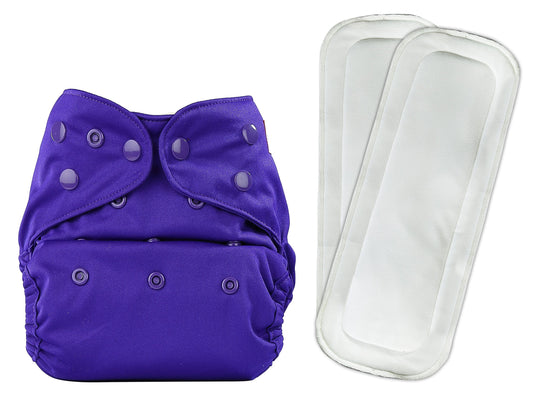 Diaper Cover (Purple) + Two Wet Free Insert