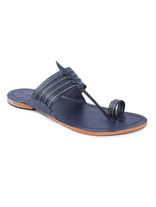 Men  blue Kolhapuri Chappal