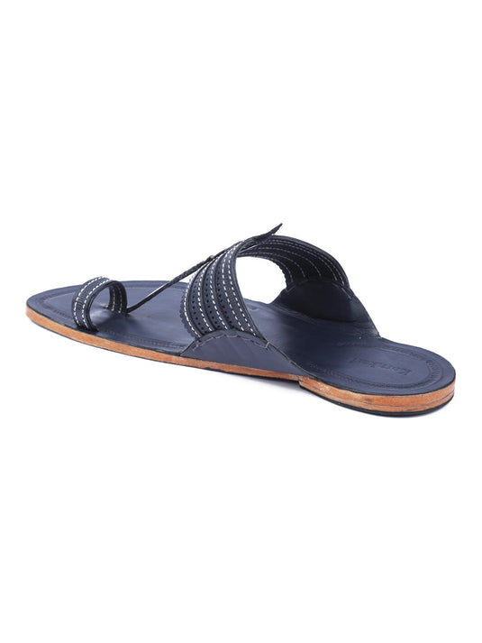 Men  blue Kolhapuri Chappal