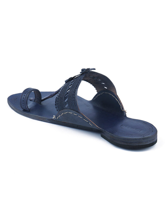 Calm Blue Men's Kolhapuri Chappal