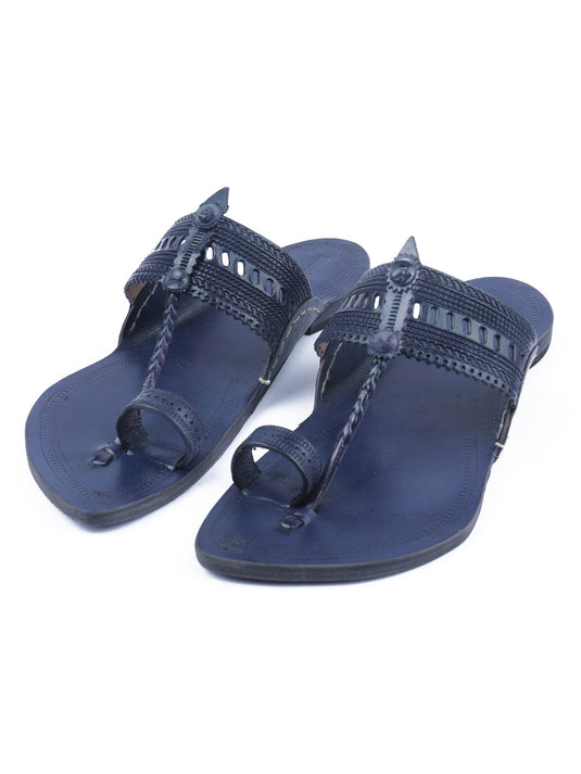 Calm Blue Men's Kolhapuri Chappal