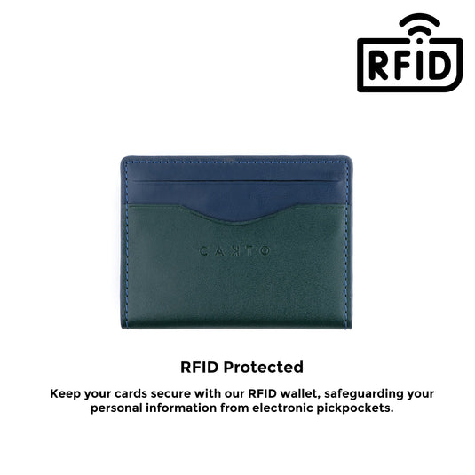 Nabim Magnetic Wallet- Blue and Green(RFID Protected)