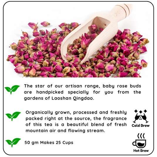 BEAUTEA China Baby Rose Buds Decaf Tisane - A Tea for Romance and Beauty - Radhikas Fine Teas and Whatnots