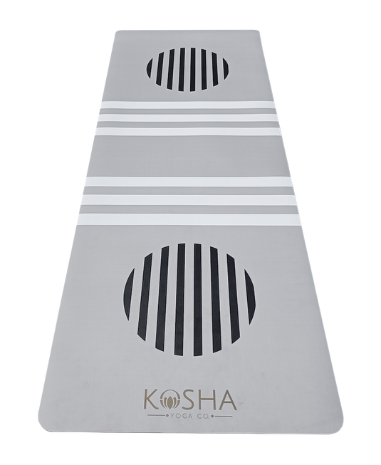 Black and white geometric print yoga mat Which Is Sweat Absorbent Non Slip Yoga Mat By Kosha Yoga Co