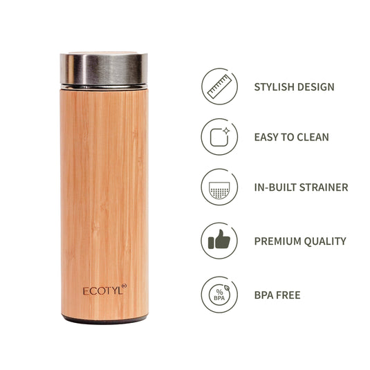 Bamboo Stainless Steel Insulated Flask