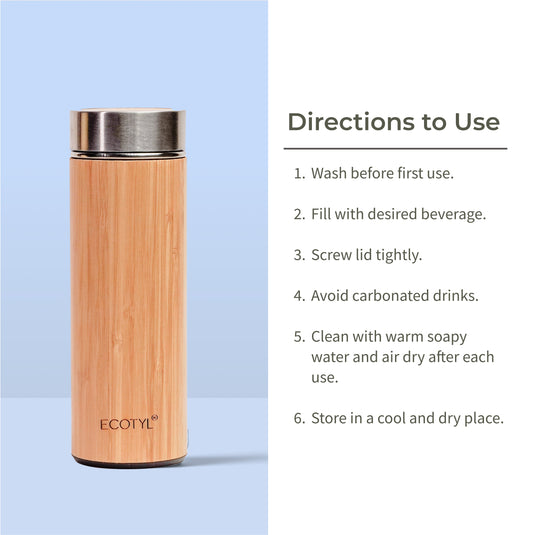 Bamboo Stainless Steel Insulated Flask