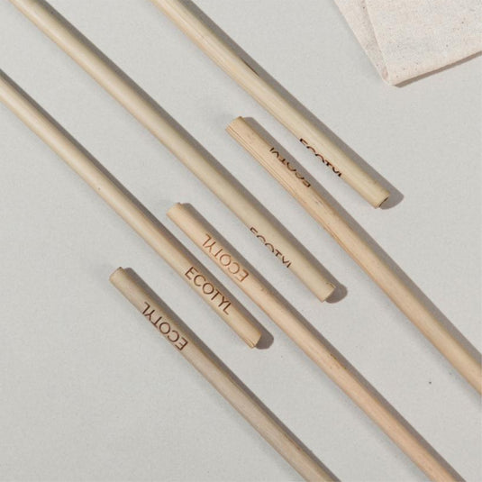 Bamboo Straw With Cleaning Brush - Set of 6