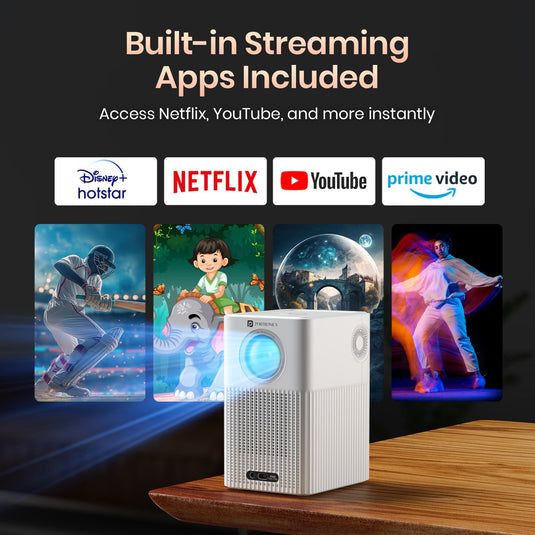 Portronics Beem 480 android projector for home with ott app streaming| best android projector online from portronics