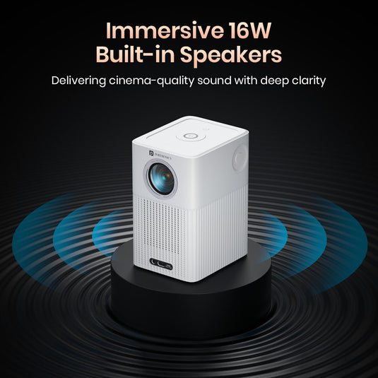 Portronics Beem 500 smart bluetooth led projector come with 16 watt built-in-speakers for rich sound| best wifi projector in India