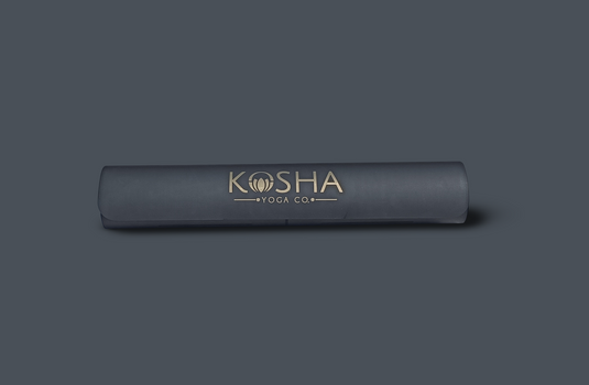 Extra long Sweat Absorbent Non Slip Rubber Yoga Mat With Alignment Lines In black colour By Kosha Yoga Co