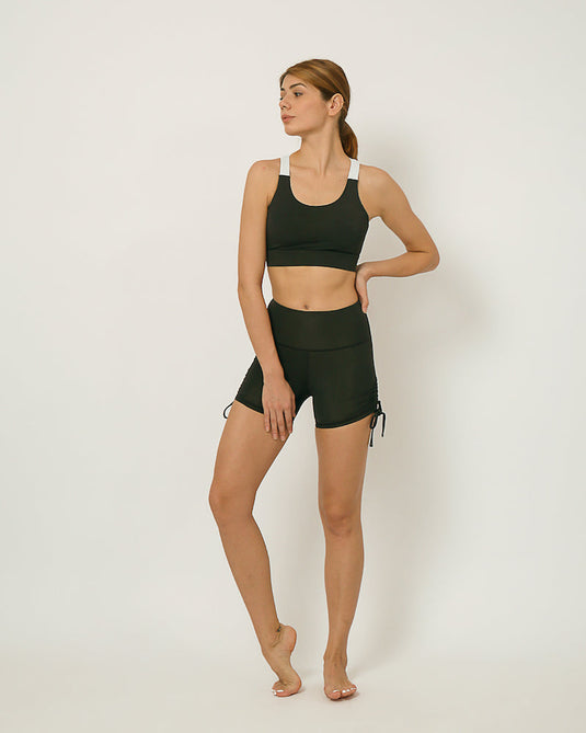 Sustainable activewear made out of recycled materials by Kosha Yoga Co. Squat proof, stretchable sports bras for yoga, gym, workouts, running.