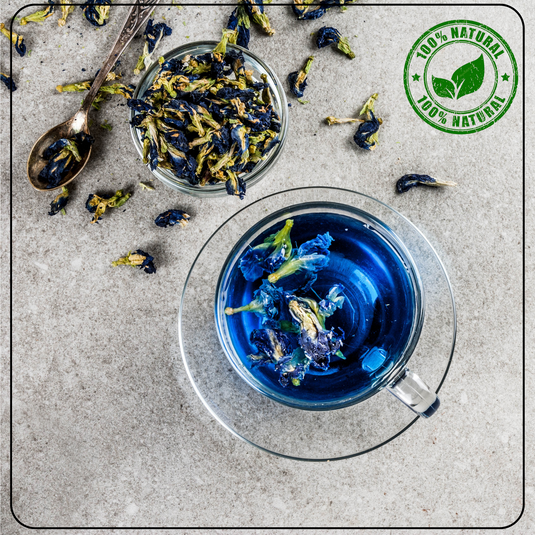 ANTI-AGEING Thai Butterfly Blue Tisane - A Magical and Colorful Drink - Radhikas Fine Teas and Whatnots