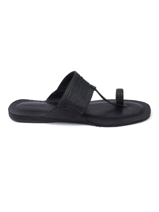 Keeping it Simple - Men's Black Kolhapuri Chappal