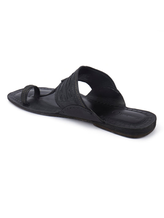 Keeping it Simple - Men's Black Kolhapuri Chappal