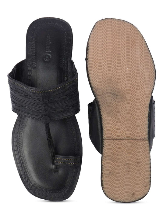 Keeping it Simple - Men's Black Kolhapuri Chappal