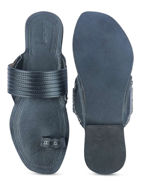 Formal Black Men's Kolhapuri Chappal