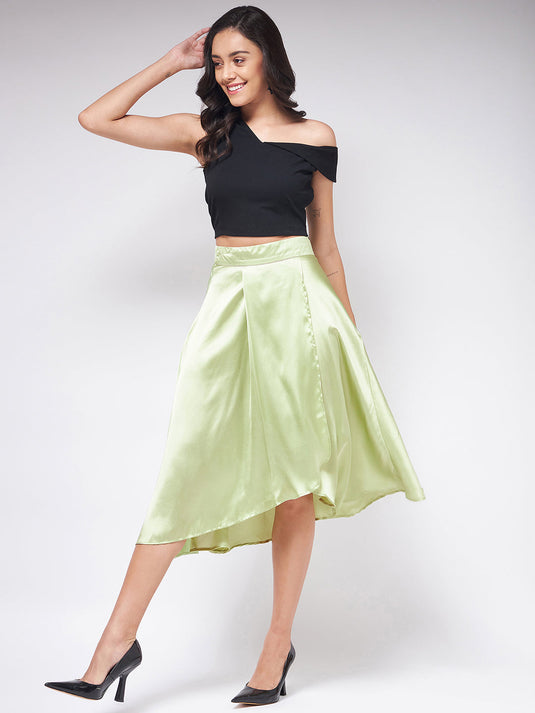 Flaunt Yourself In Stylish Crop Top With Flared Skirt Set