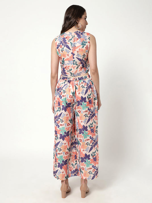 Digital Printed Waistcoat Top With Matching Pants