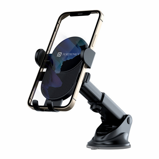 Black Portronics Clamp M3 car mobile holder