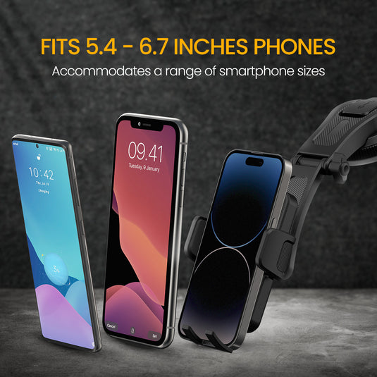 Portronics Clamp M5 mobile holder for car build with high quality ABS material and compatible with all smartphone