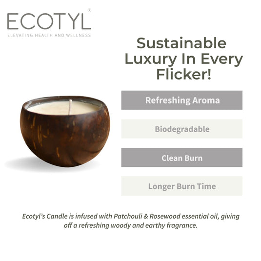 Coconut Shell Candle - Patchouli & Rosewood