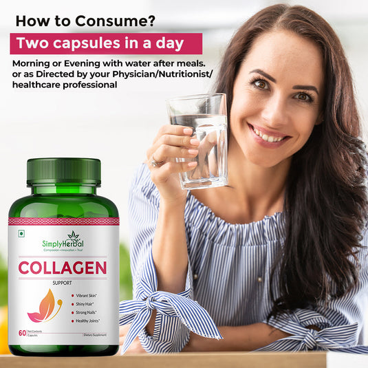 Simply Herbal Collagen Support With Vitamin C & White Kidney Beans 1000mg -60 Capsules