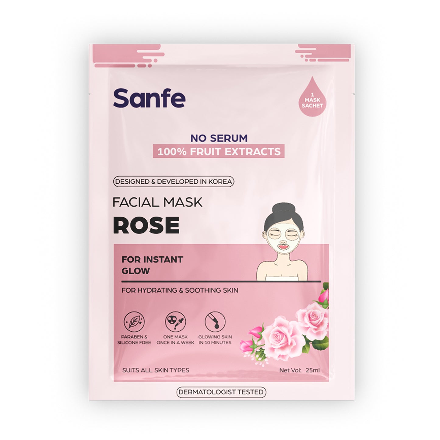 Sanfe Instant Glow Rose Facial Mask