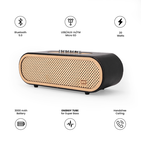 Curved Wooden Bluetooth Speaker