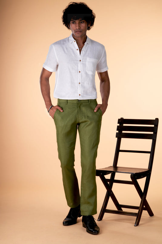 Men Regal Olive Hemp Trousers