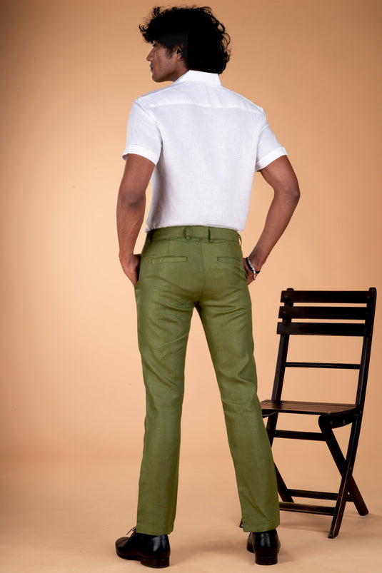 Men Regal Olive Hemp Trousers