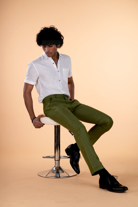 Men Regal Olive Hemp Trousers