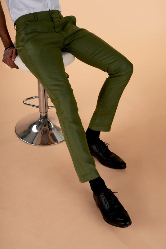 Men Regal Olive Hemp Trousers