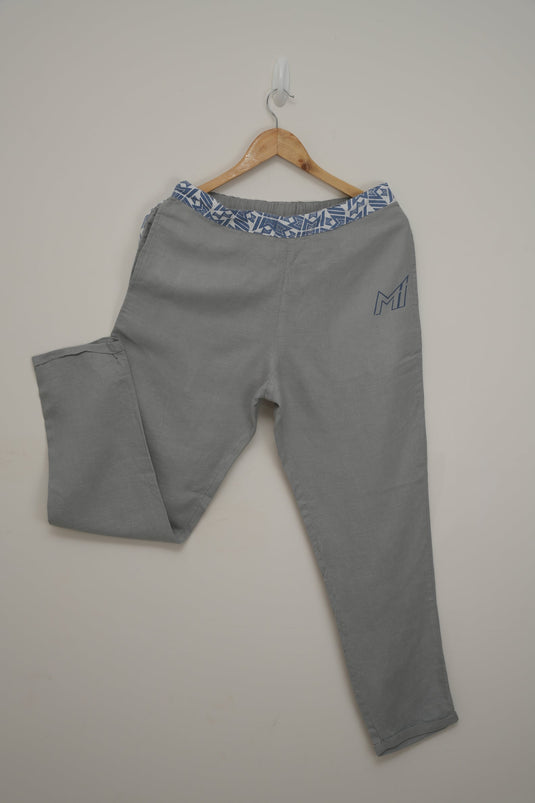 Ecentric-Mumbai Indians Official Men Grey Hemp Lounge Pant