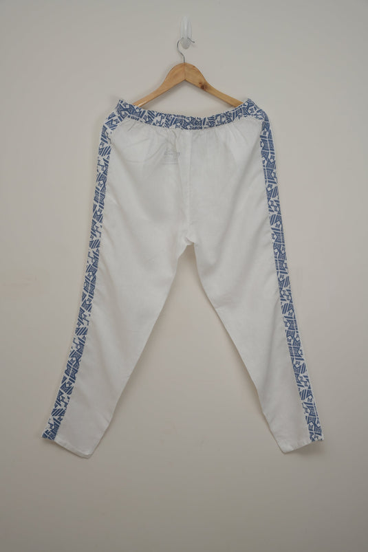 Ecentric-Mumbai Indians Official Men White Hemp Lounge Pant