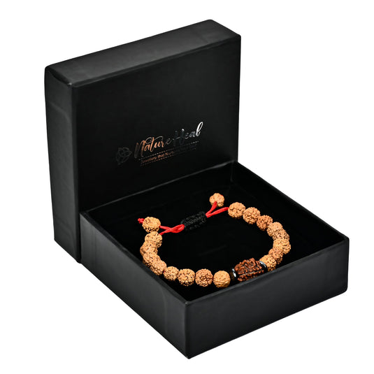 Authentic 5 Mukhi Rudraksha Bracelet – Energized, Natural Beads, Spiritual Healing Jewelry (Unisex)