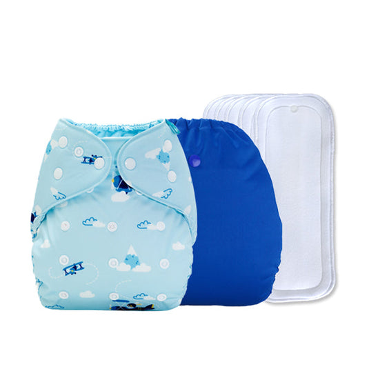 Diaper Cover Daily use Helicopter, Deep blue combo