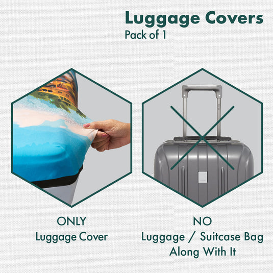 Backwater Bliss! Luggage Cover, 100% Organic Cotton Lycra, Medium Size, Pack of 1